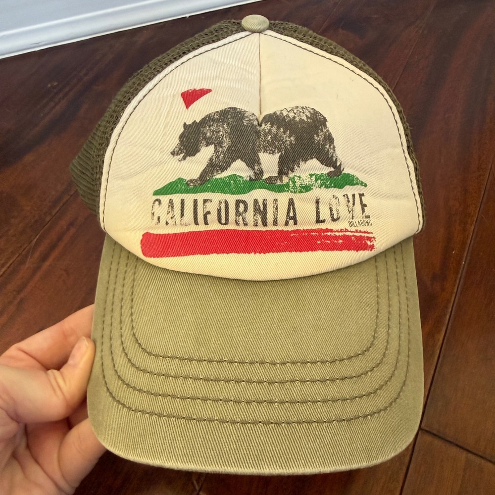 Billabong Olive Green and Cream 'California Love' Trucker Hat